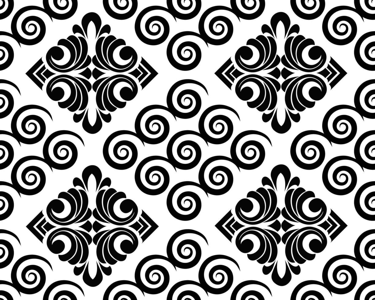 Round swirl pattern, vector seamless background. Vector  vintage baroque ornament. Retro pattern antique style acanthus. Seamless pattern