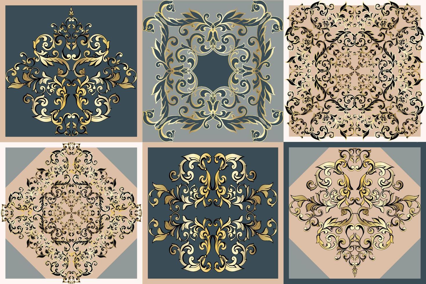 Seamless patchwork tile. Majolica pottery tile. Portuguese and Spain decor. Ceramic tile in talavera style. Vector illustration.  Abstract seamless patchwork pattern with geometric and floral ornament