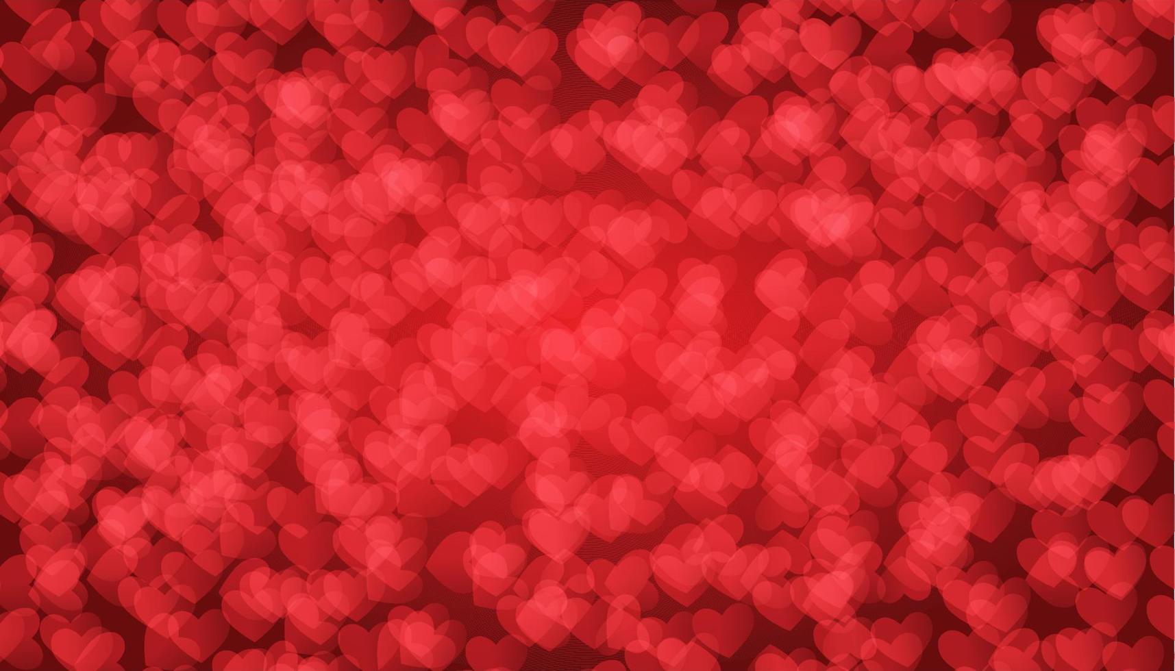corazones rojos sobre fondo rojo de lujo. fondo vectorial del día de san valentín. pancarta para tarjetas vector