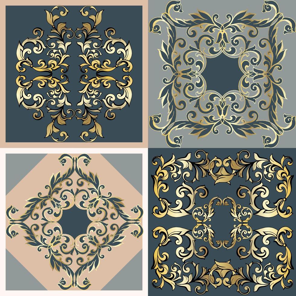 Seamless patchwork tile. Majolica pottery tile. Portuguese and Spain decor. Ceramic tile in talavera style. Vector illustration.  Abstract seamless patchwork pattern with geometric and floral ornament