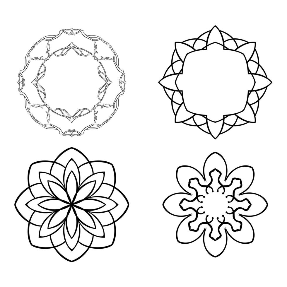 Mandala ornamental element set vector