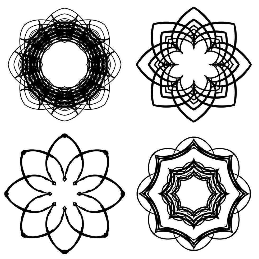 Mandala ornamental element set vector