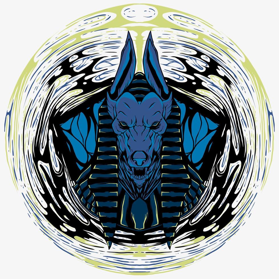 vector de ilustración de anubis para merchandising