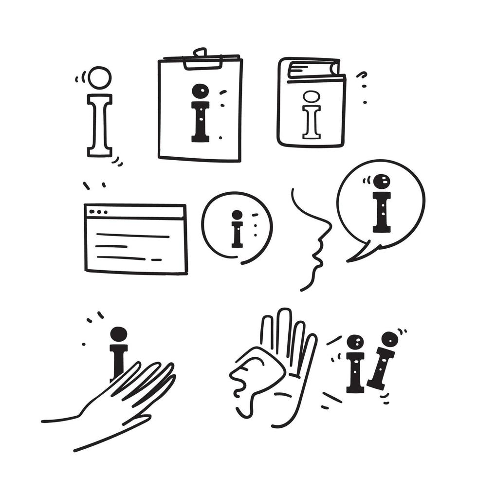 hand drawn doodle Information and Help Desk related icon illustration vector