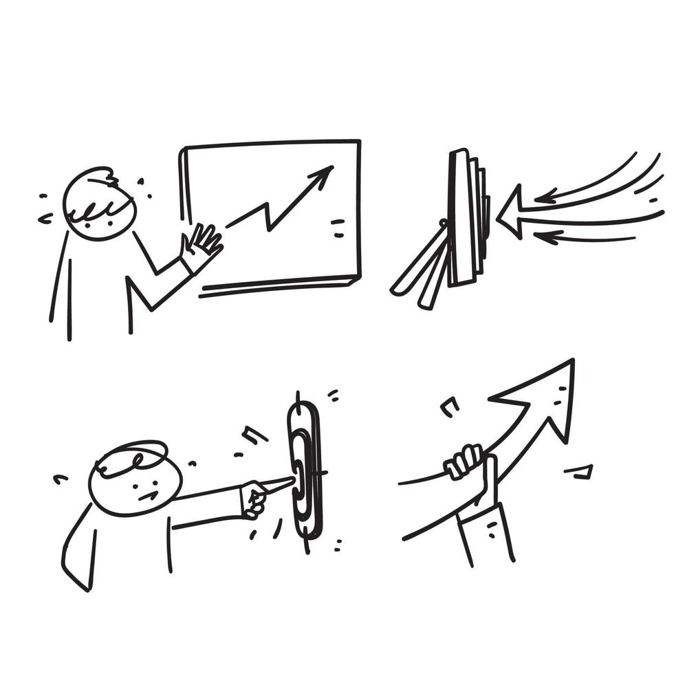 hand drawn doodle illustration Related to Coaching and business motivation vector