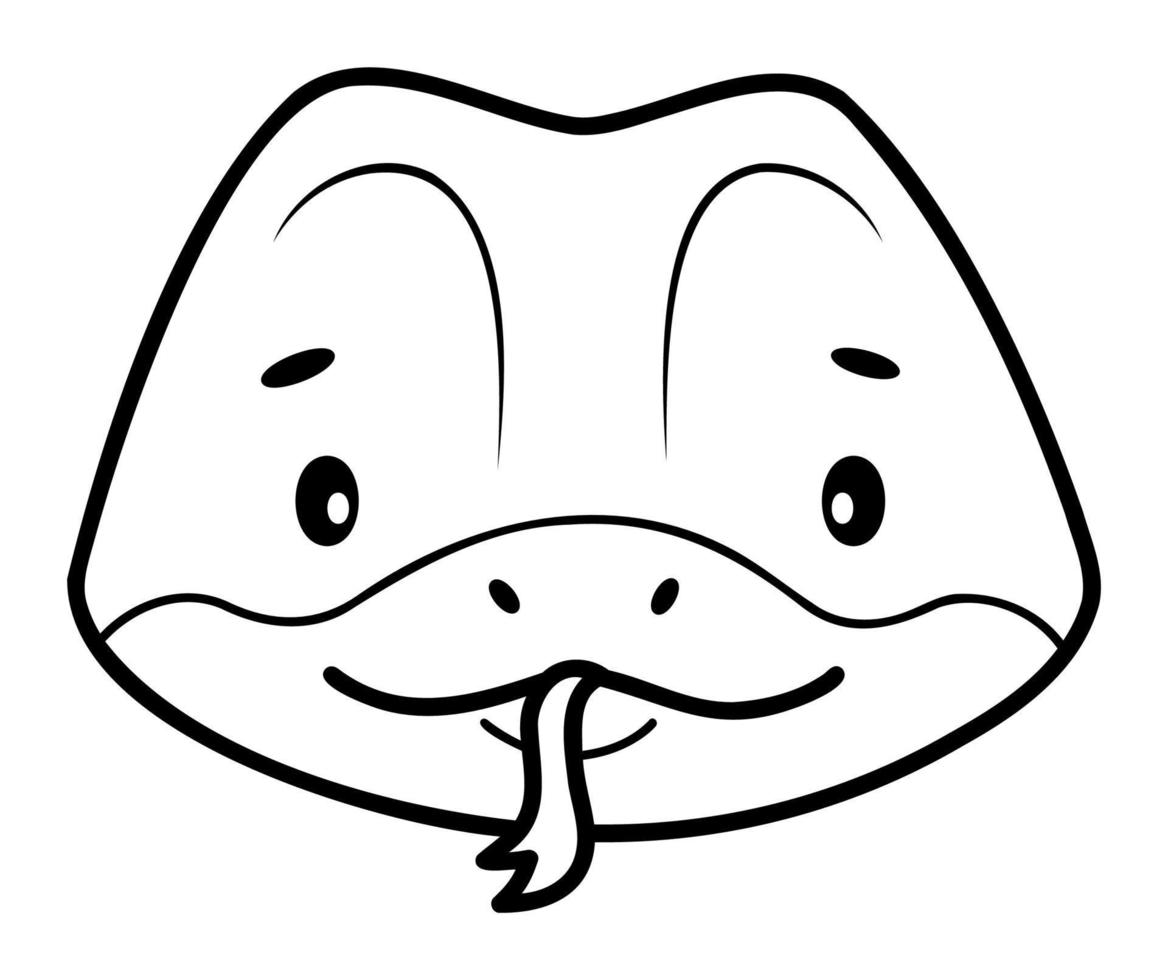Coloring book or page for kids. Snake black and white outline illustration. vector
