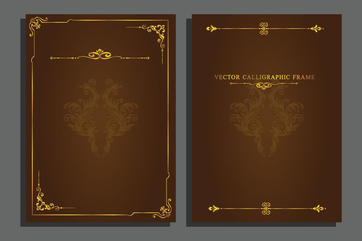 vintage background with golden frame vector