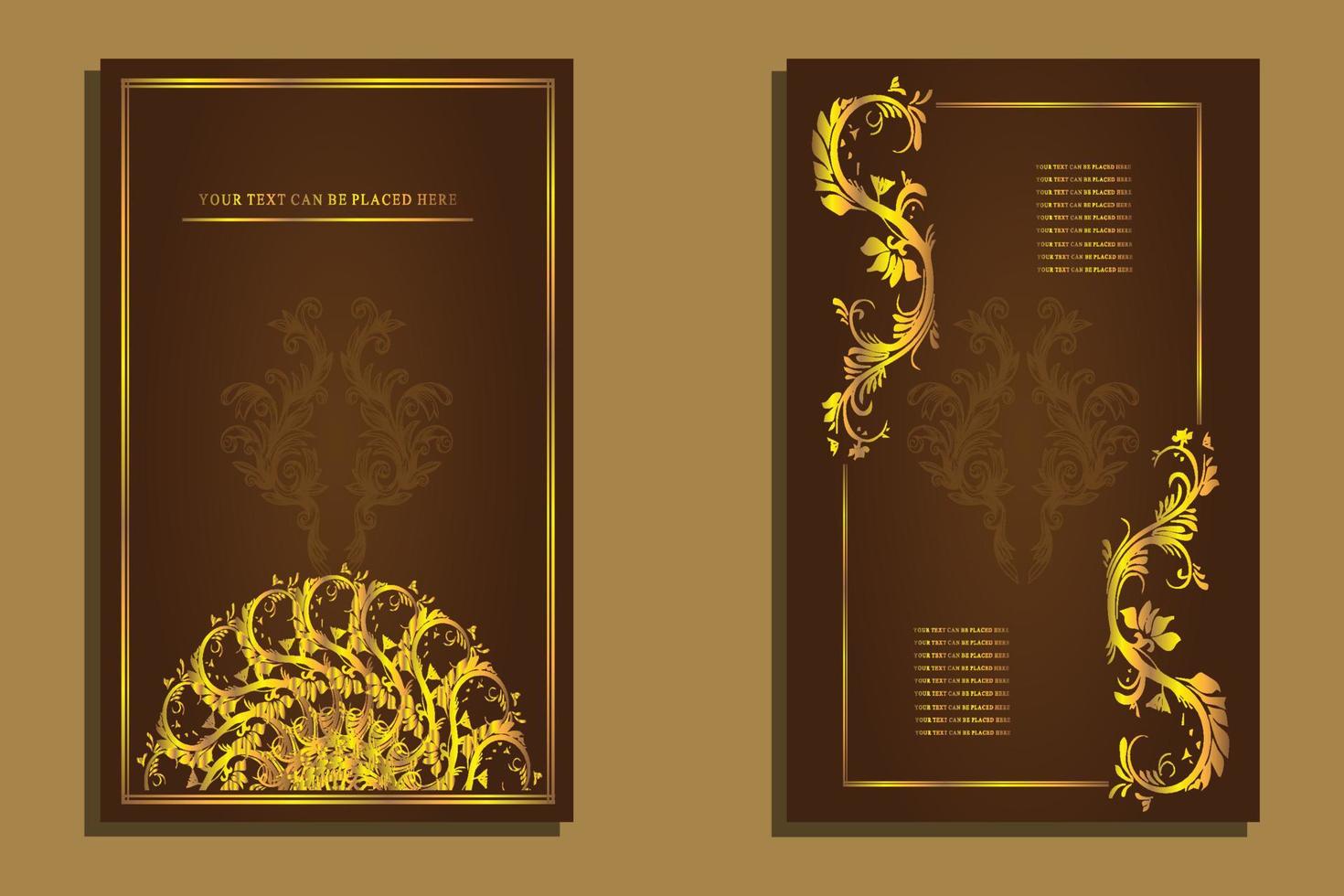 vintage background with golden frame vector