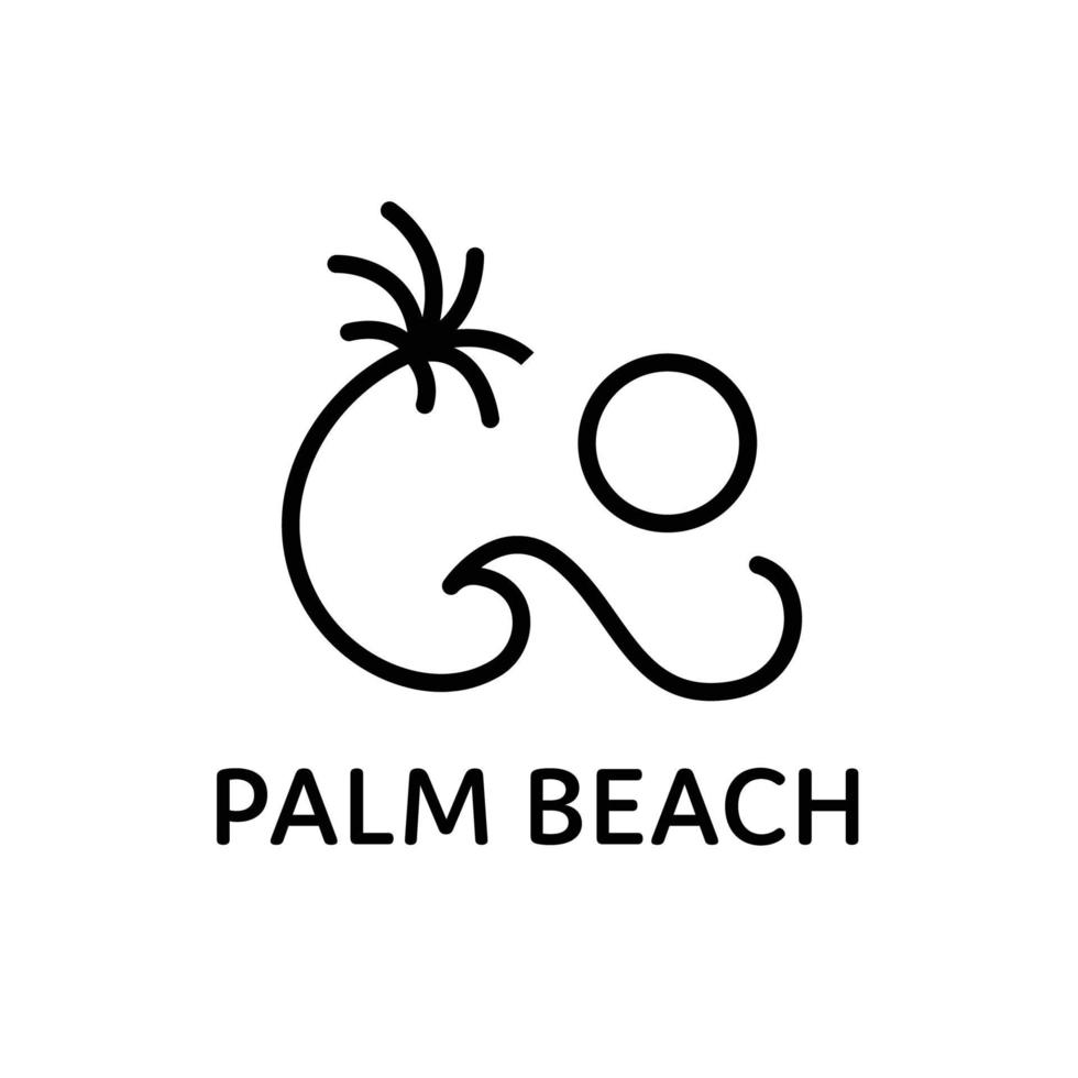 logotipo de palmera de playa simple vector