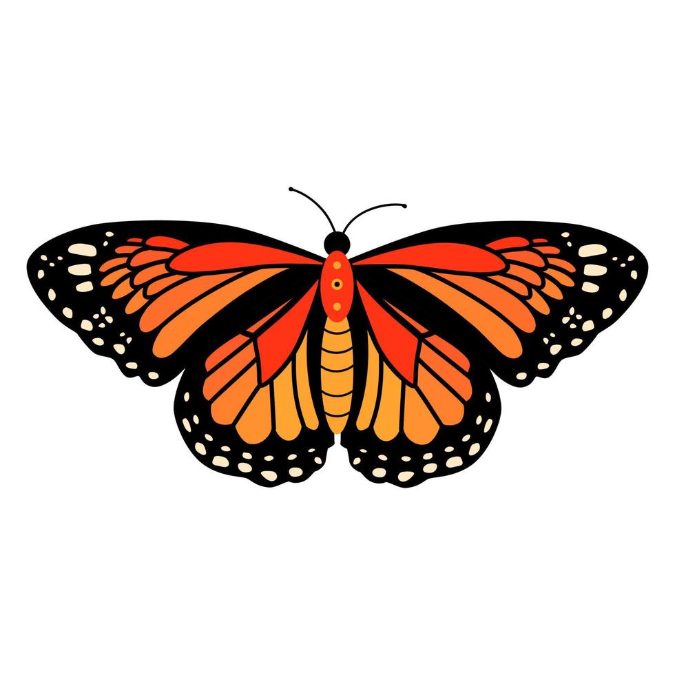 clipart de ilustración de vector de mariposa. linda mariposa aislada.