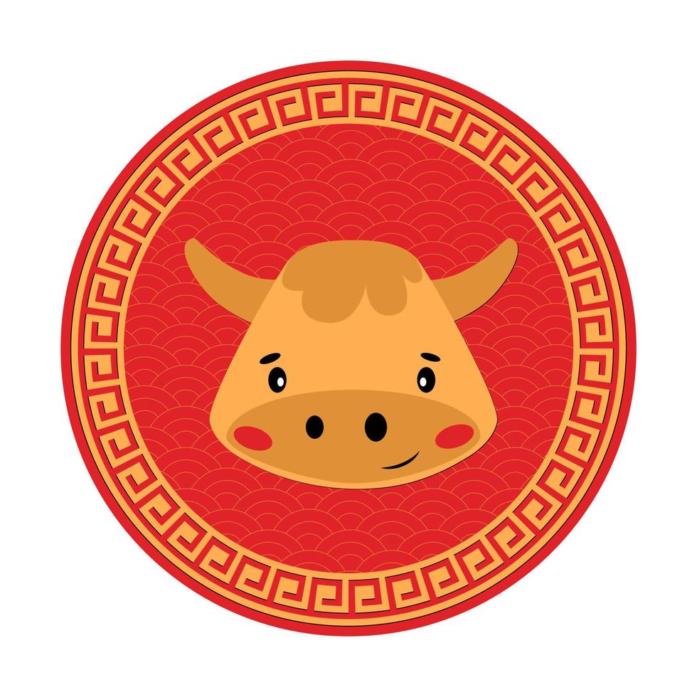 Ox Chinese zodiac sign. Chinese new year animal vector