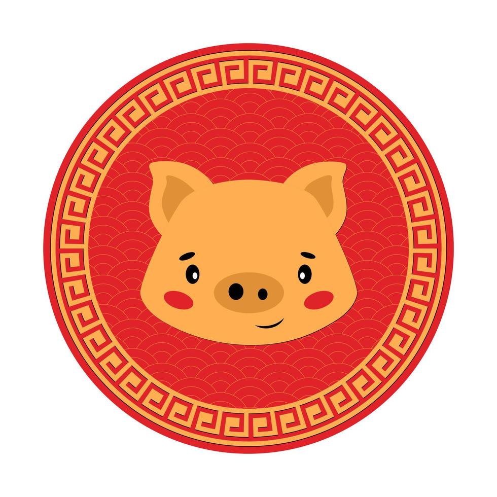 Pig Chinese zodiac sign. Chinese new year animal vector