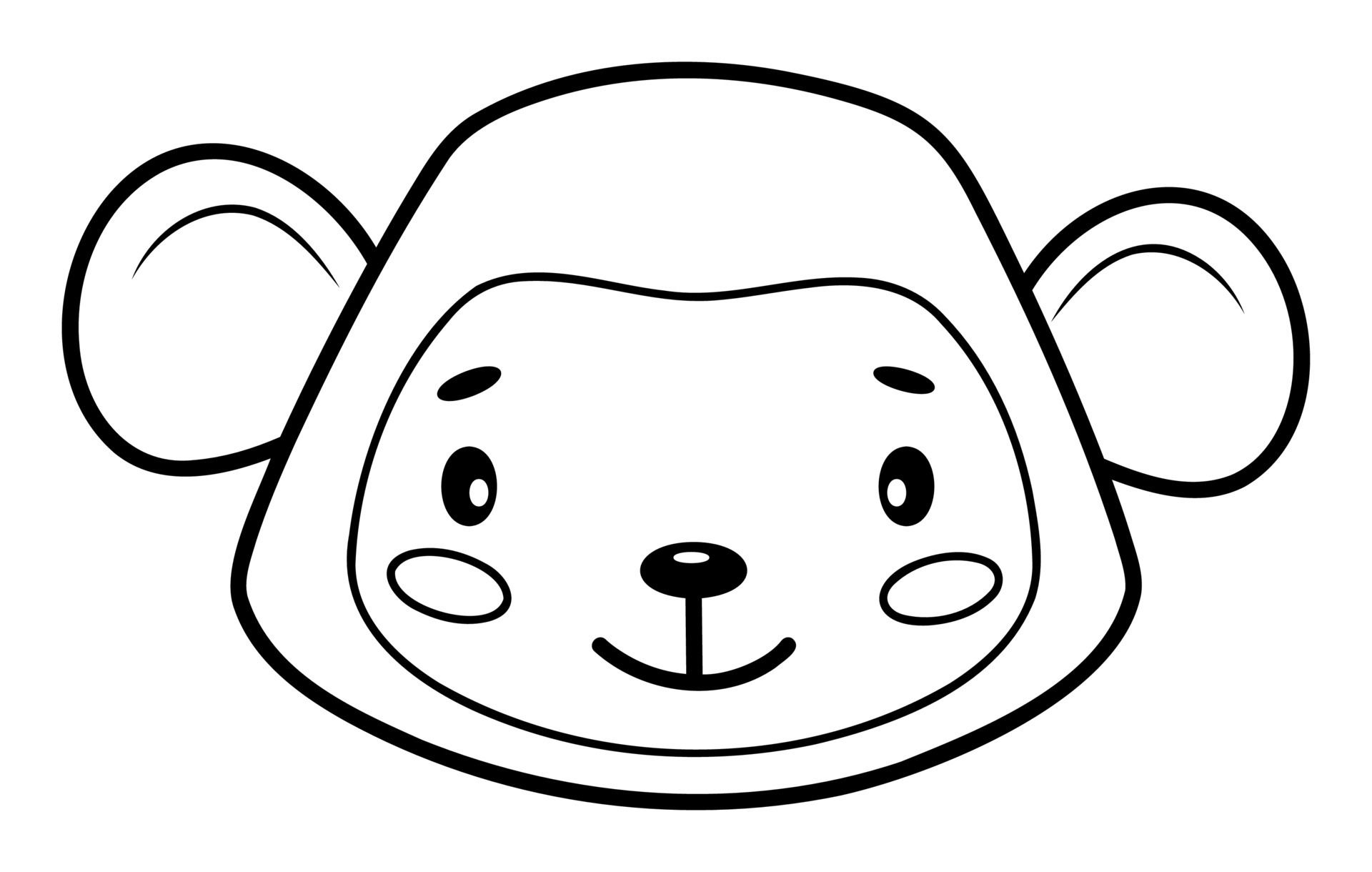 Monkey Face Coloring Page