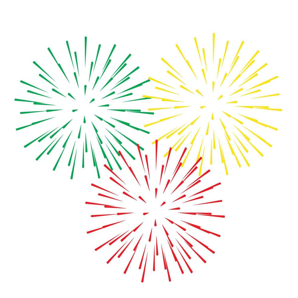 Fireworks vector illustration isolated. Fireworks display in celebration background.