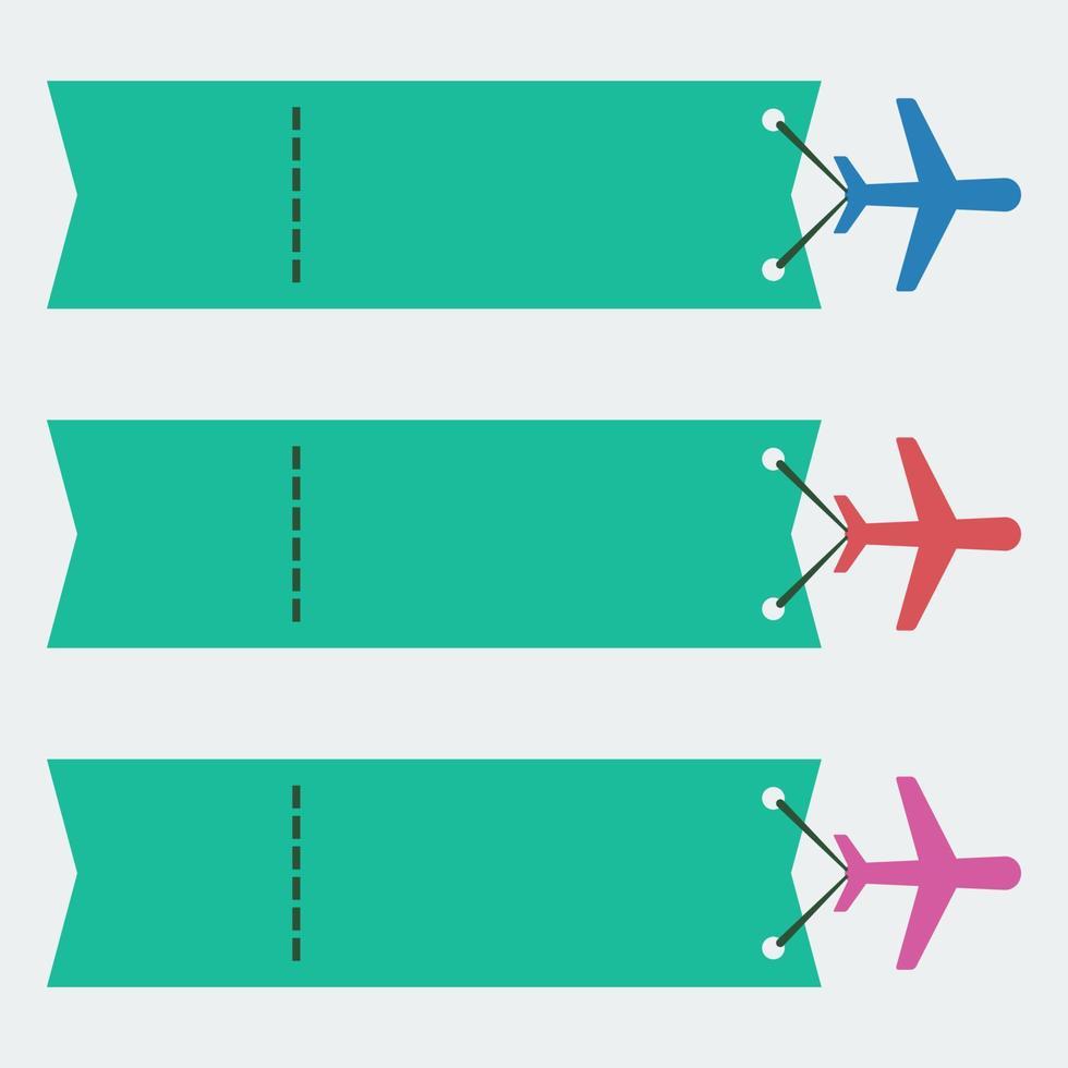 Editable Airplane and Ribbon Infographic Vector Template in Flat Style for Flight or Tourism Travel