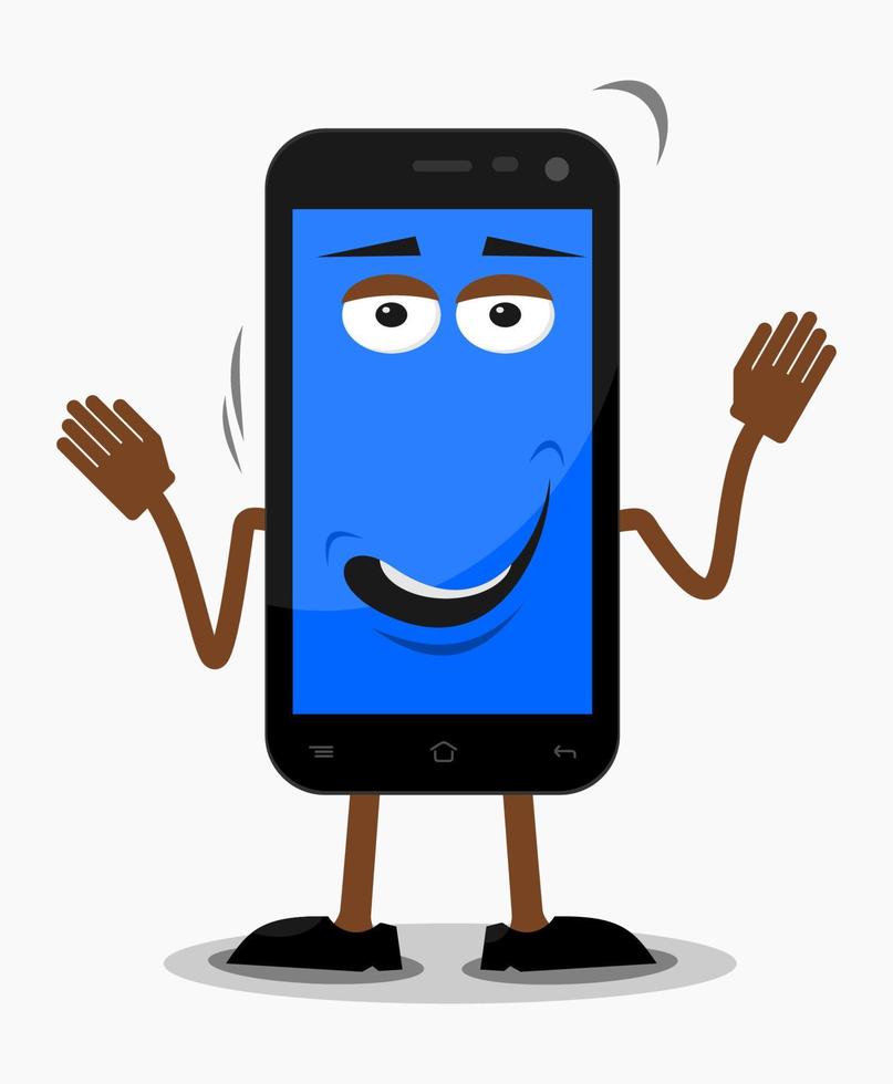 Editable Flat Cartoon Style Vector of Greeting Cell Phone Character Illustration