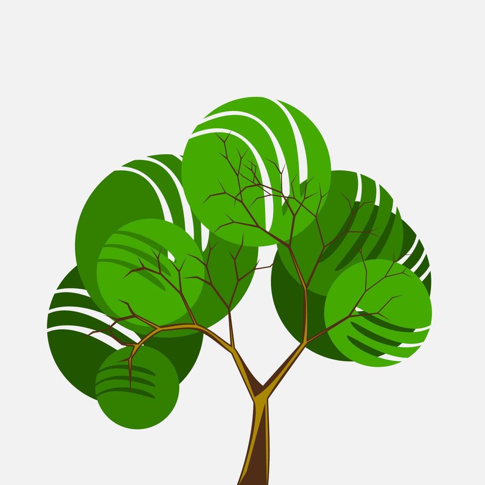 vector editable de ilustración de árbol única simple para el día de la tierra o proyecto relacionado con el medio ambiente de vida verde