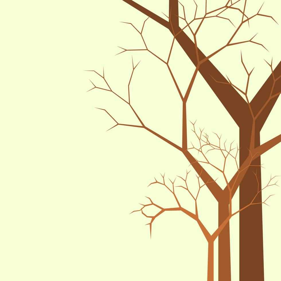 vector editable de fondo de texto de árboles sin hojas para el proyecto temático de la temporada de otoño o la campaña del día de la tierra y la ilustración relacionada con el medio ambiente de vida verde