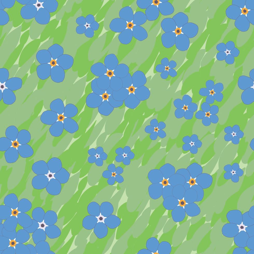 Forget-me-not flower seamless pattern design vector