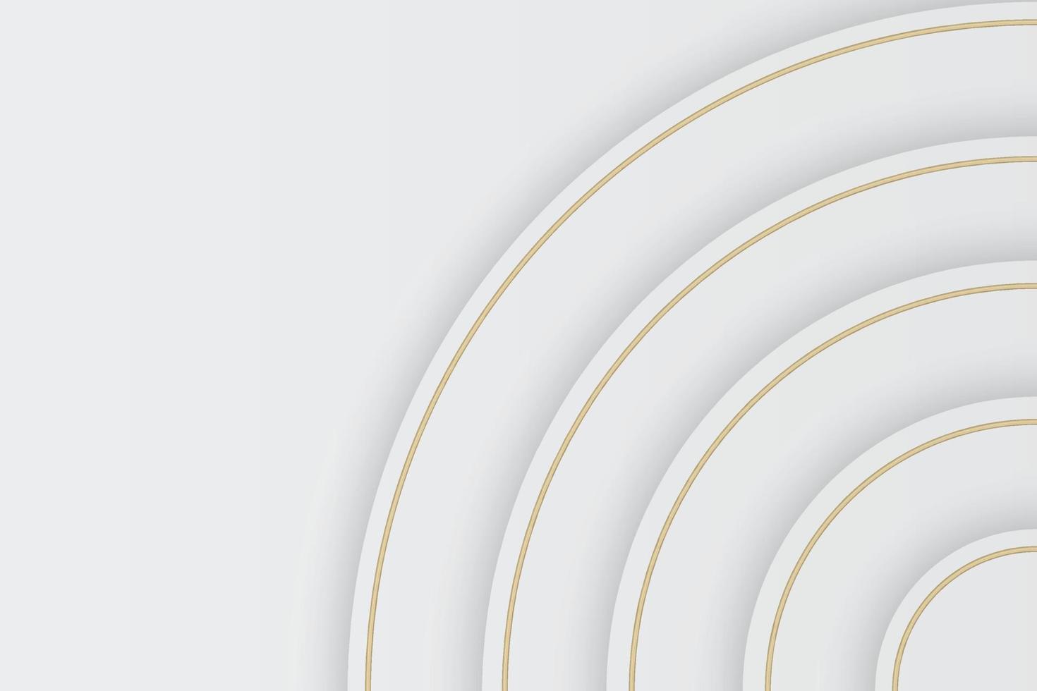 White background abstract circles with golden details vector