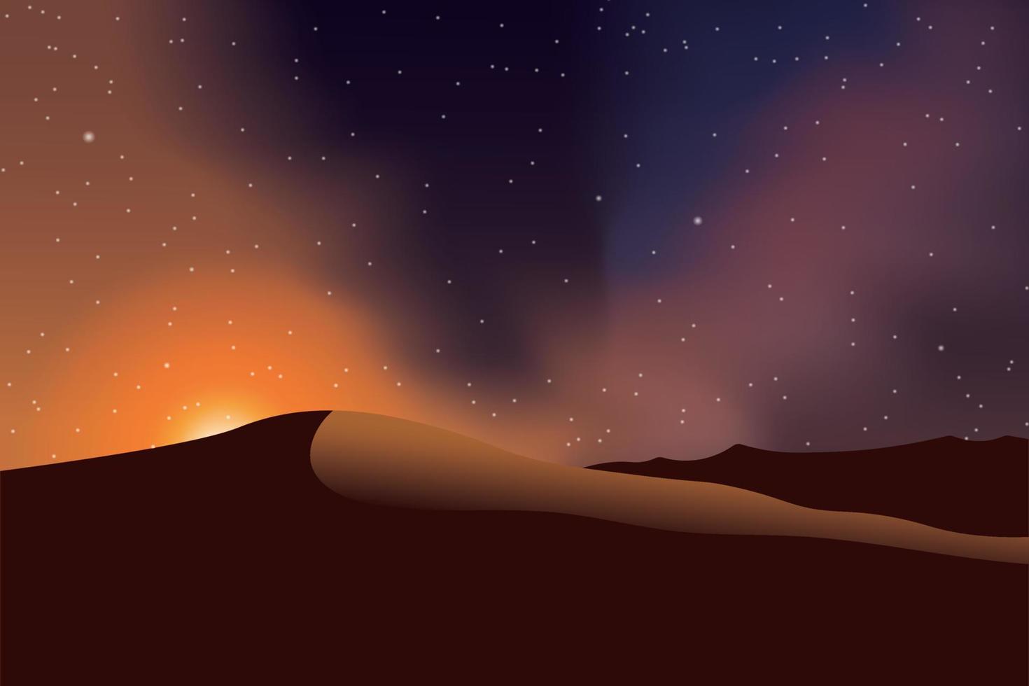 Galaxy desert starry sky background wallpaper vector