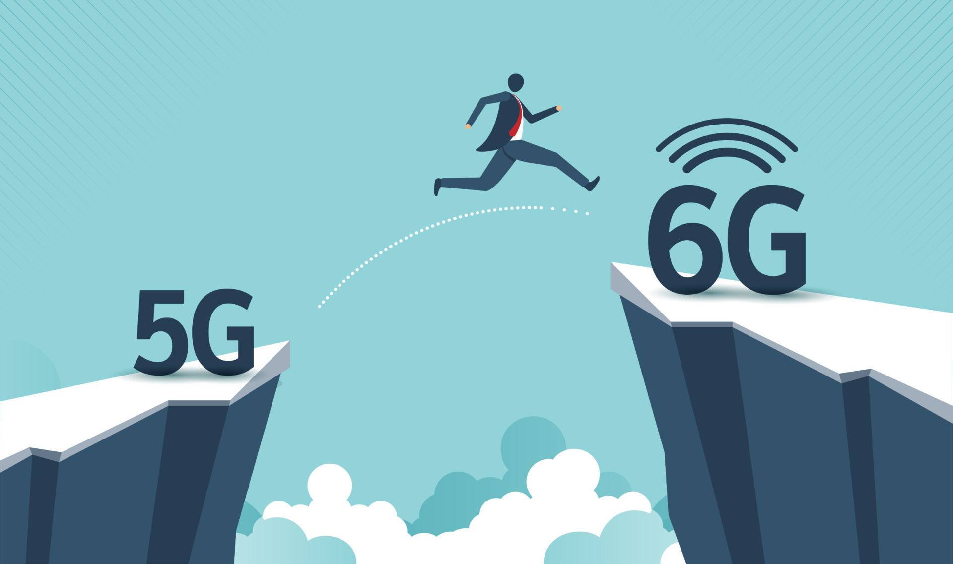 Technology Transformation Change From 5G To 6G By Businessman Jumping 5g-technology-and-spectrum-trials-iasbaba