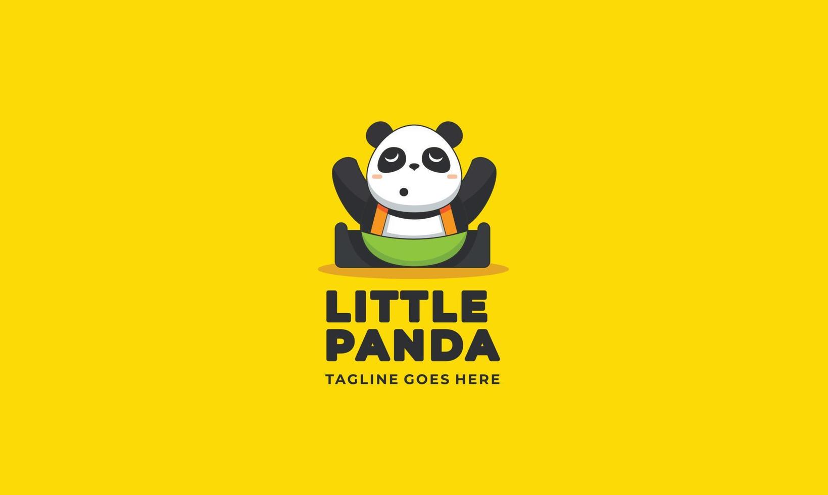 diseño del logo del pequeño panda vector