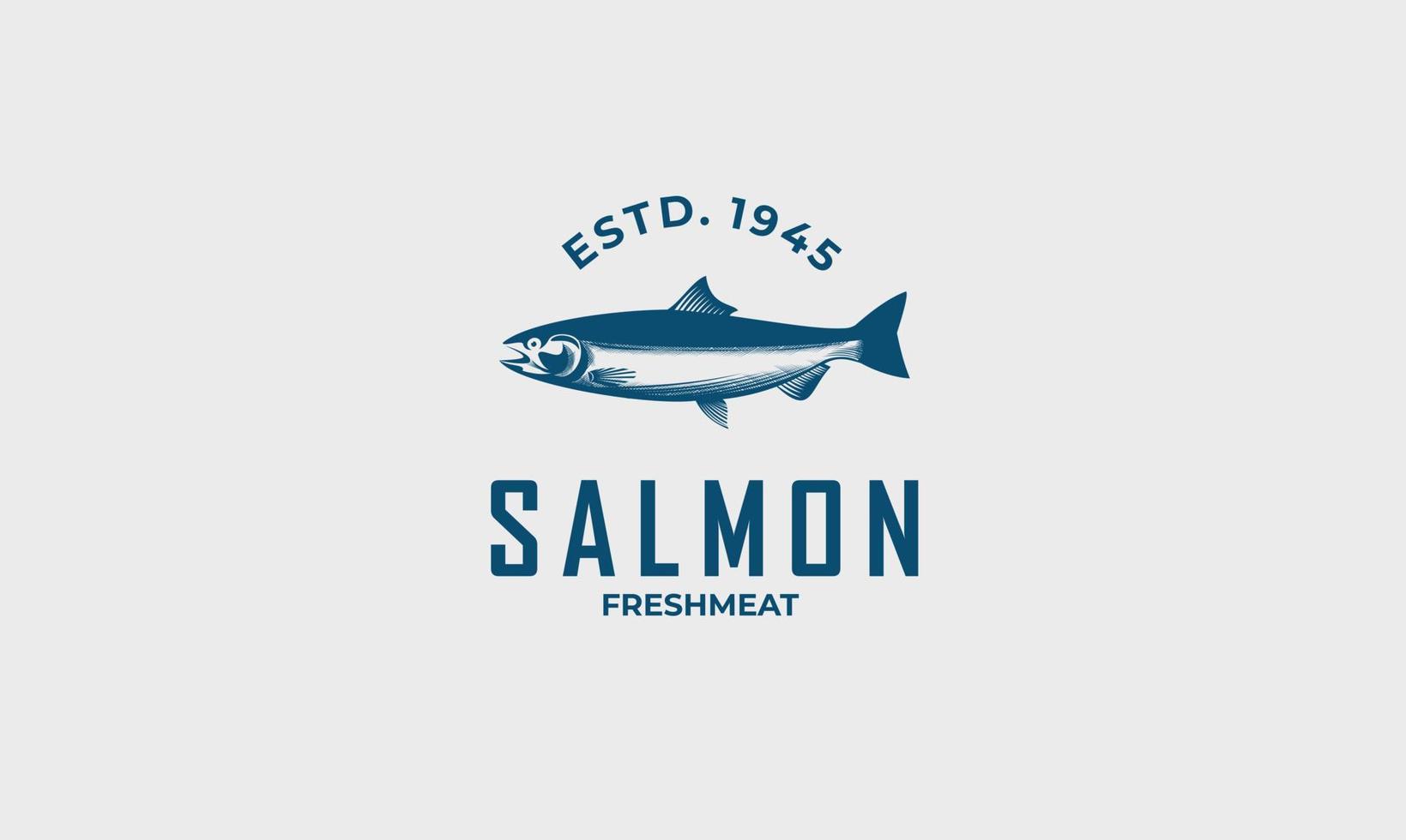 Salmon Fresh Meat Logo Design vector