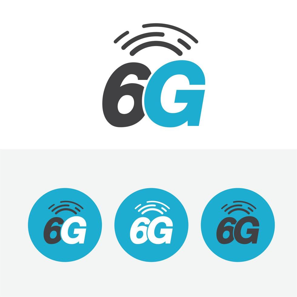 6G logo network connection. Flat design 6G symbol and 6G icon, network technology icon. new generation networks. vector design