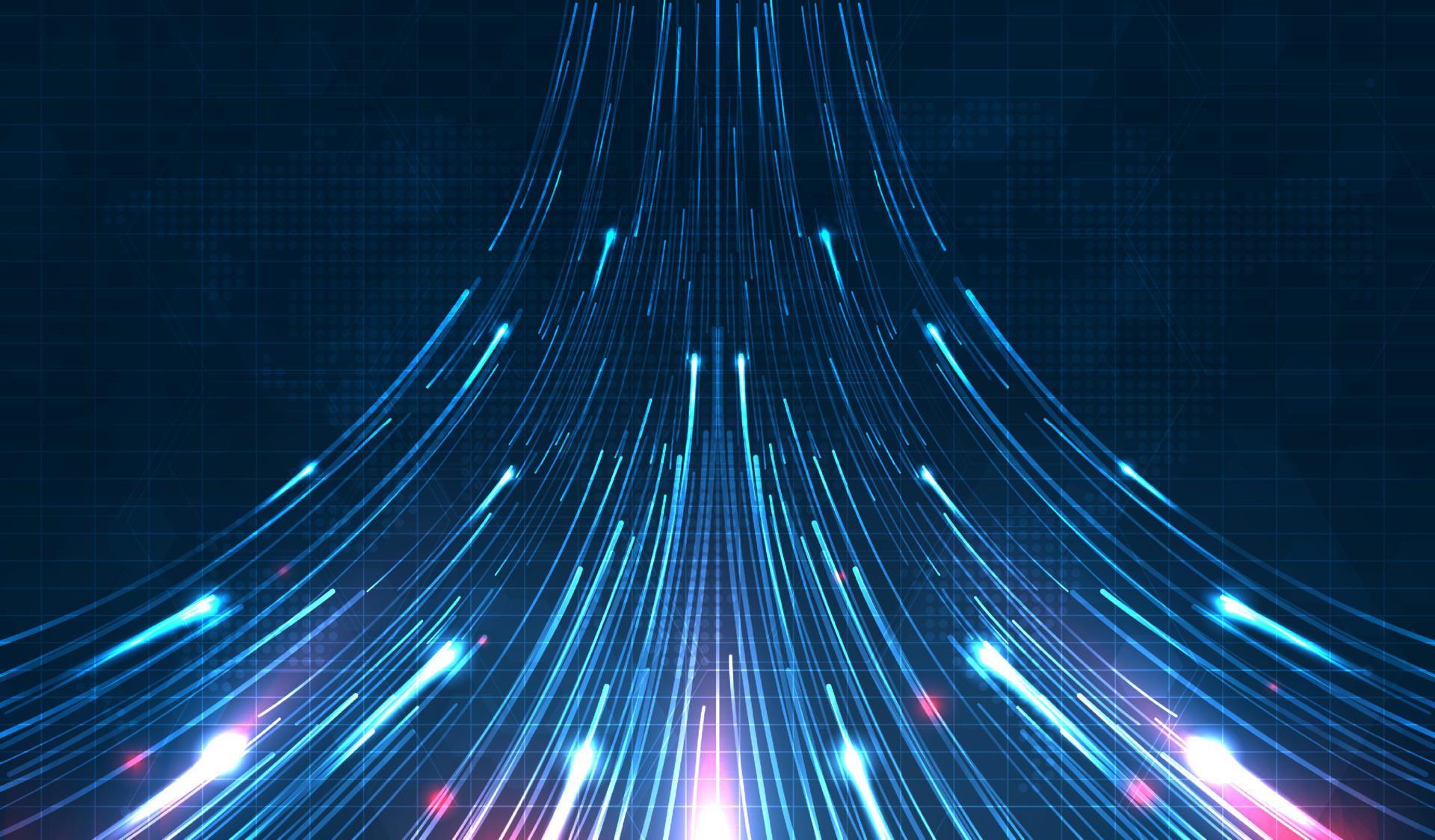 Blue light streak, fiber optic, speed line, futuristic background for