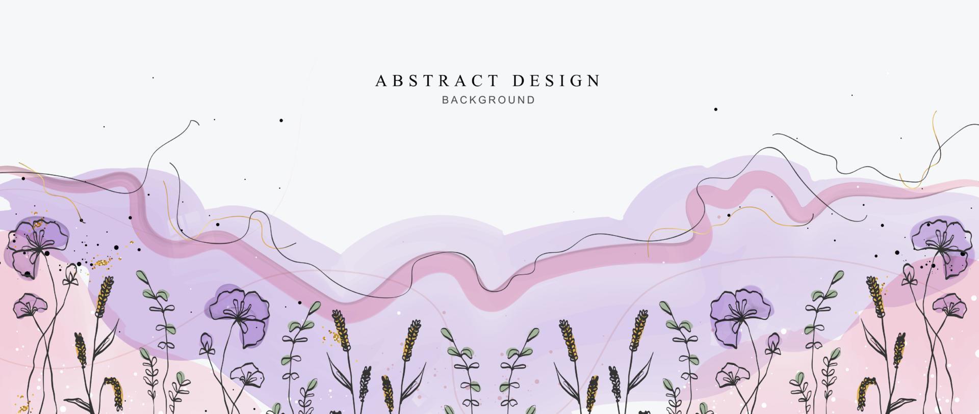 Abstract art background creative. flowers and botanical line art wallpaper. Brush style. painting for postcard, wall decor, print, card, wallpaper, background. vector design