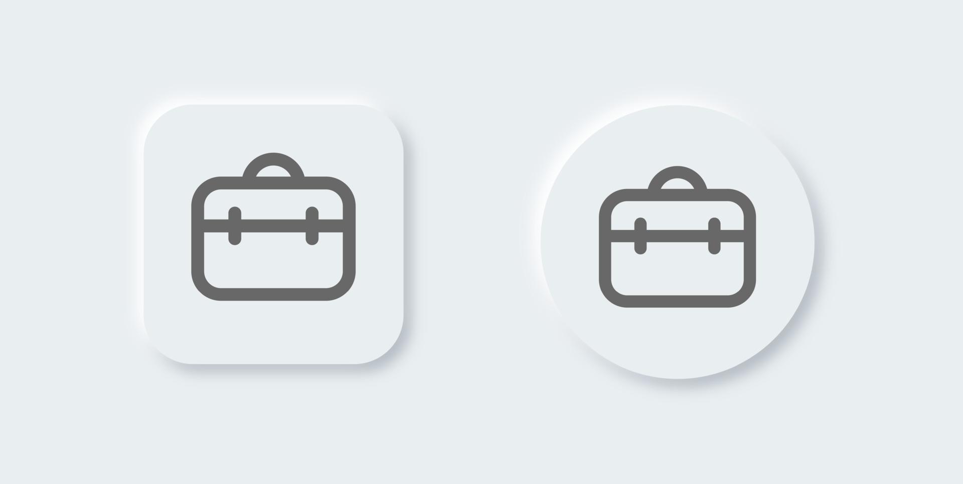 Briefcase line icon in neomorphic design style. Business icon for apps and websites. vector