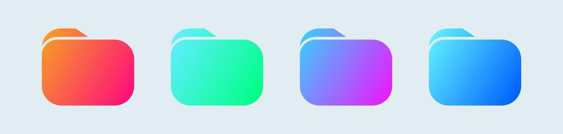 Folder solid icon in gradient colors. Modern website or apps interface. vector