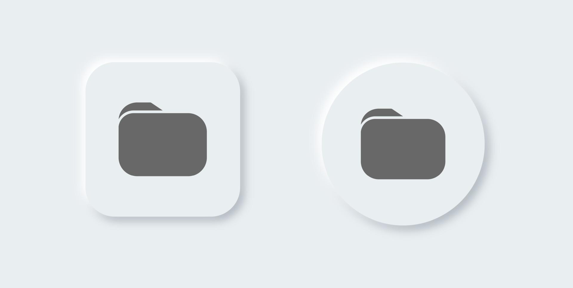 Folder solid icon in neomorphic design style. Modern website or apps interface. vector