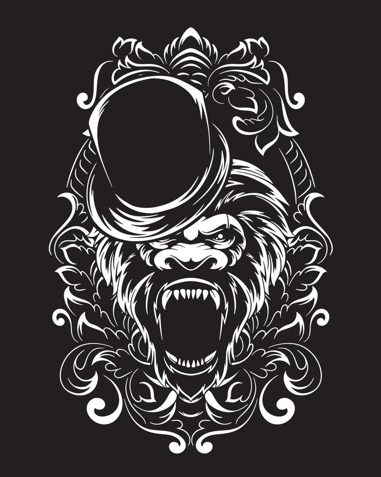 ilustración de ilustraciones de magician kong y diseño de camisetas vector