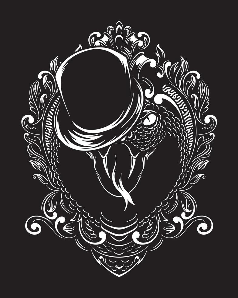 ilustración de arte de serpiente víbora mago y diseño de camiseta vector