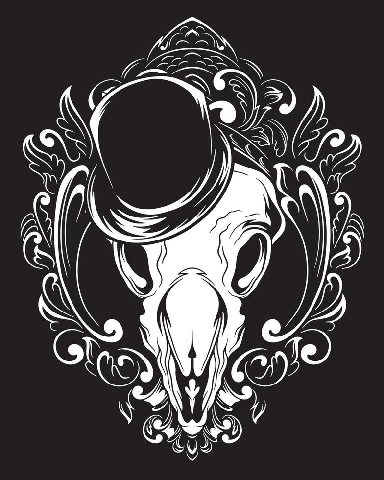 magician animal skull artwork illustration and t shirt design vector