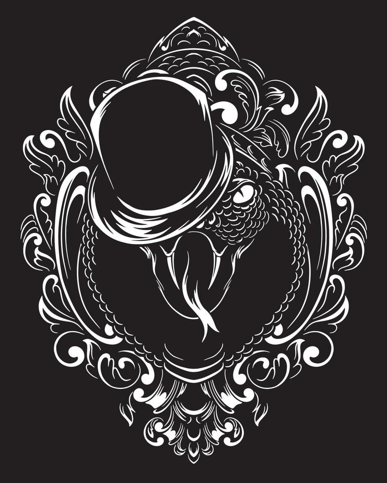 magician viper snake artwork illustration and t shirt design vector