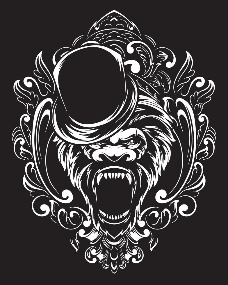 ilustración de ilustraciones de magician kong y diseño de camisetas vector