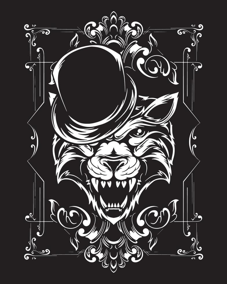 ilustración de arte de tigre mago y diseño de camiseta vector
