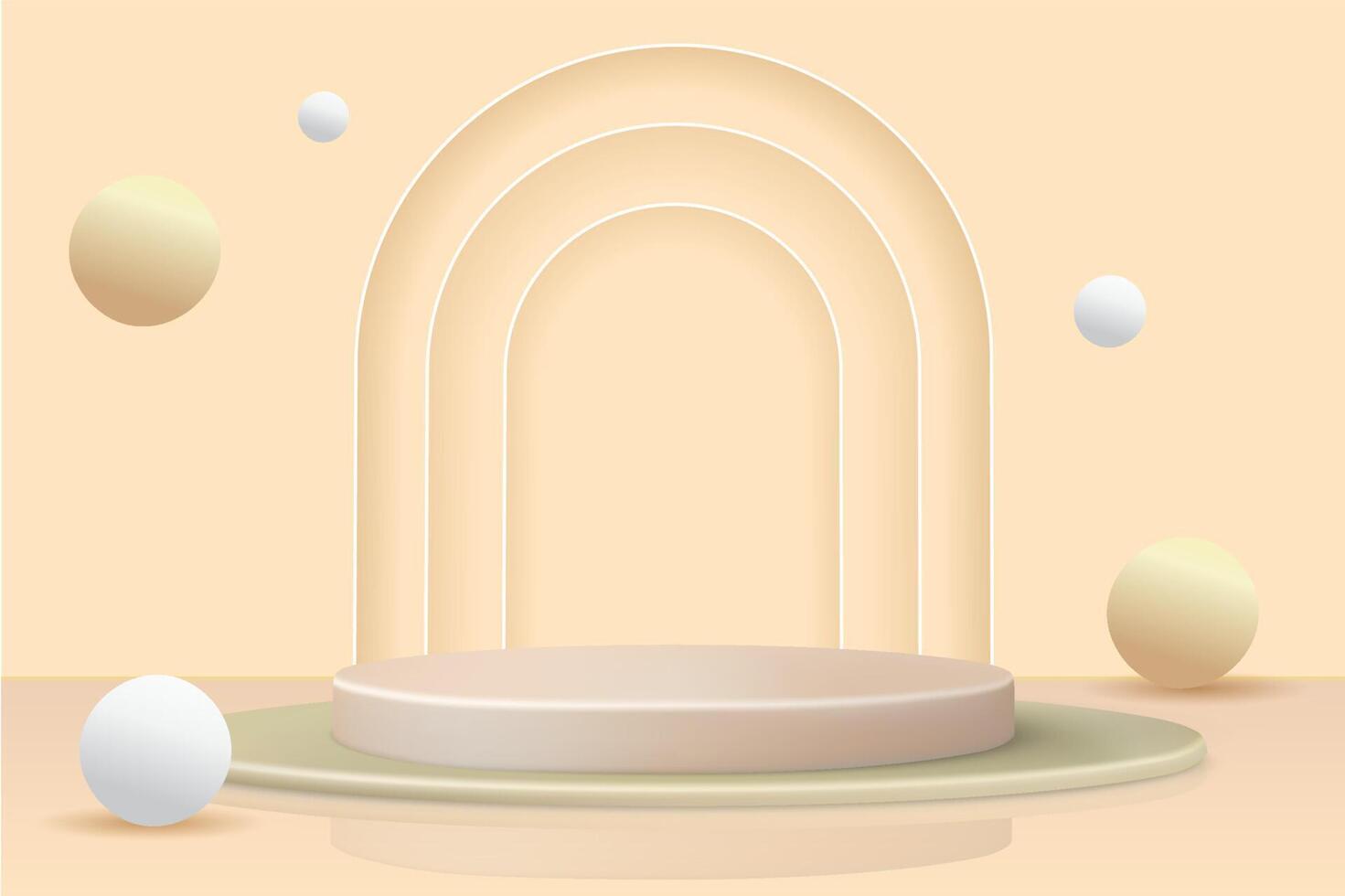 3d podium product display template vector
