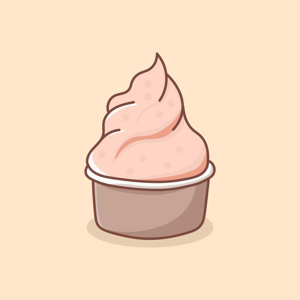 dibujado a mano ilustración de pastel de helado vector