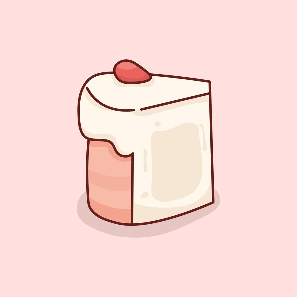 Hand Drawn Delicious Slice of Cake Illustration vector