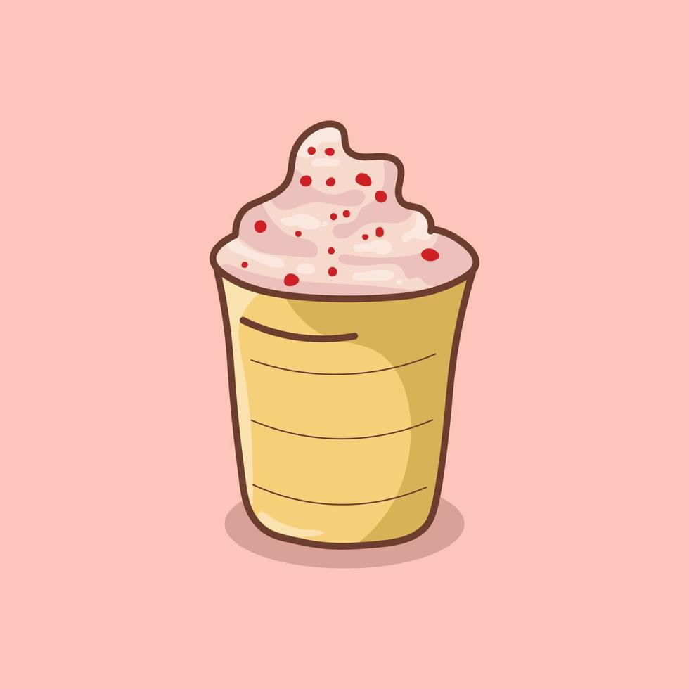 helado dibujado a mano en ilustración de vidrio vector