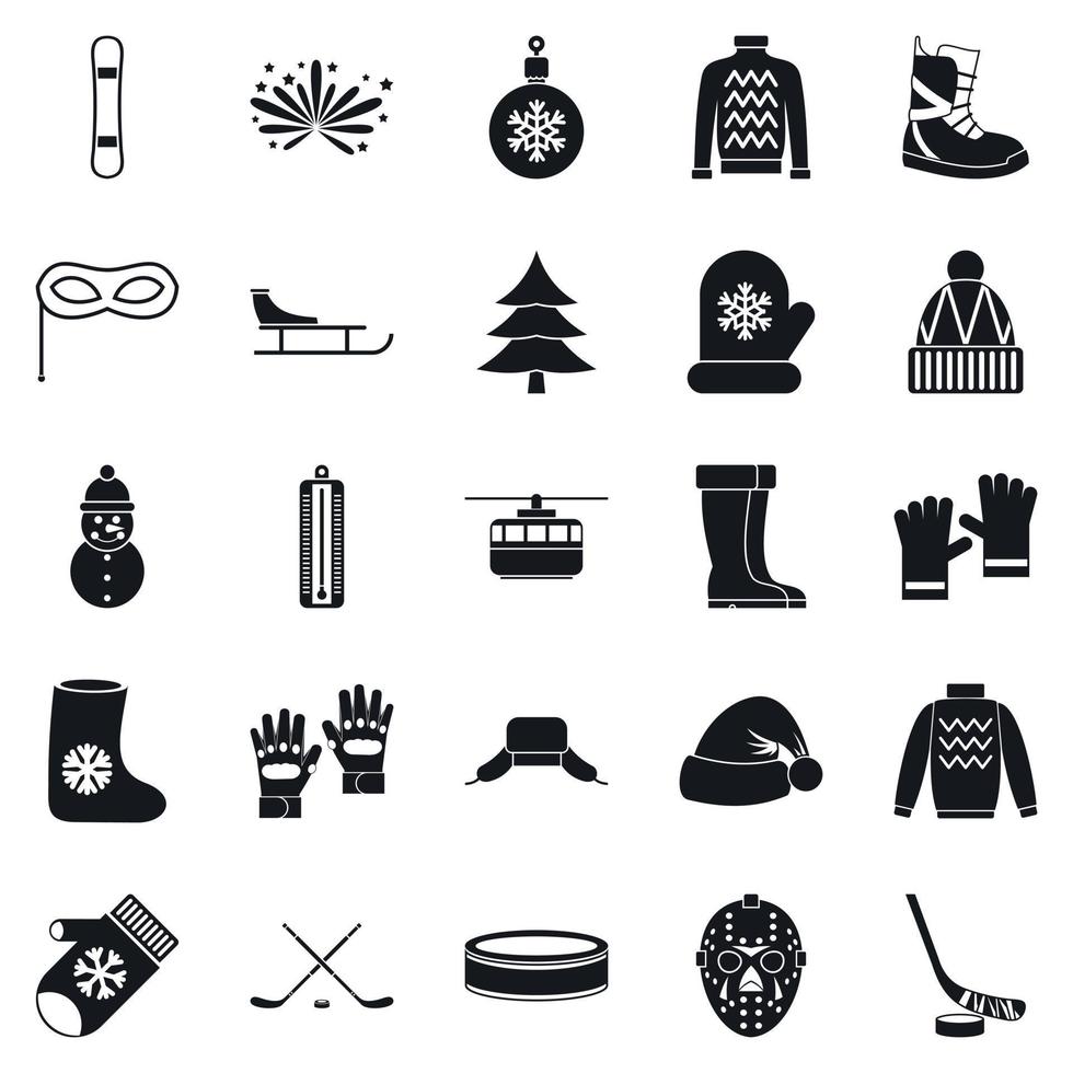 Conjunto de iconos de cosas de Canadá, estilo simple vector