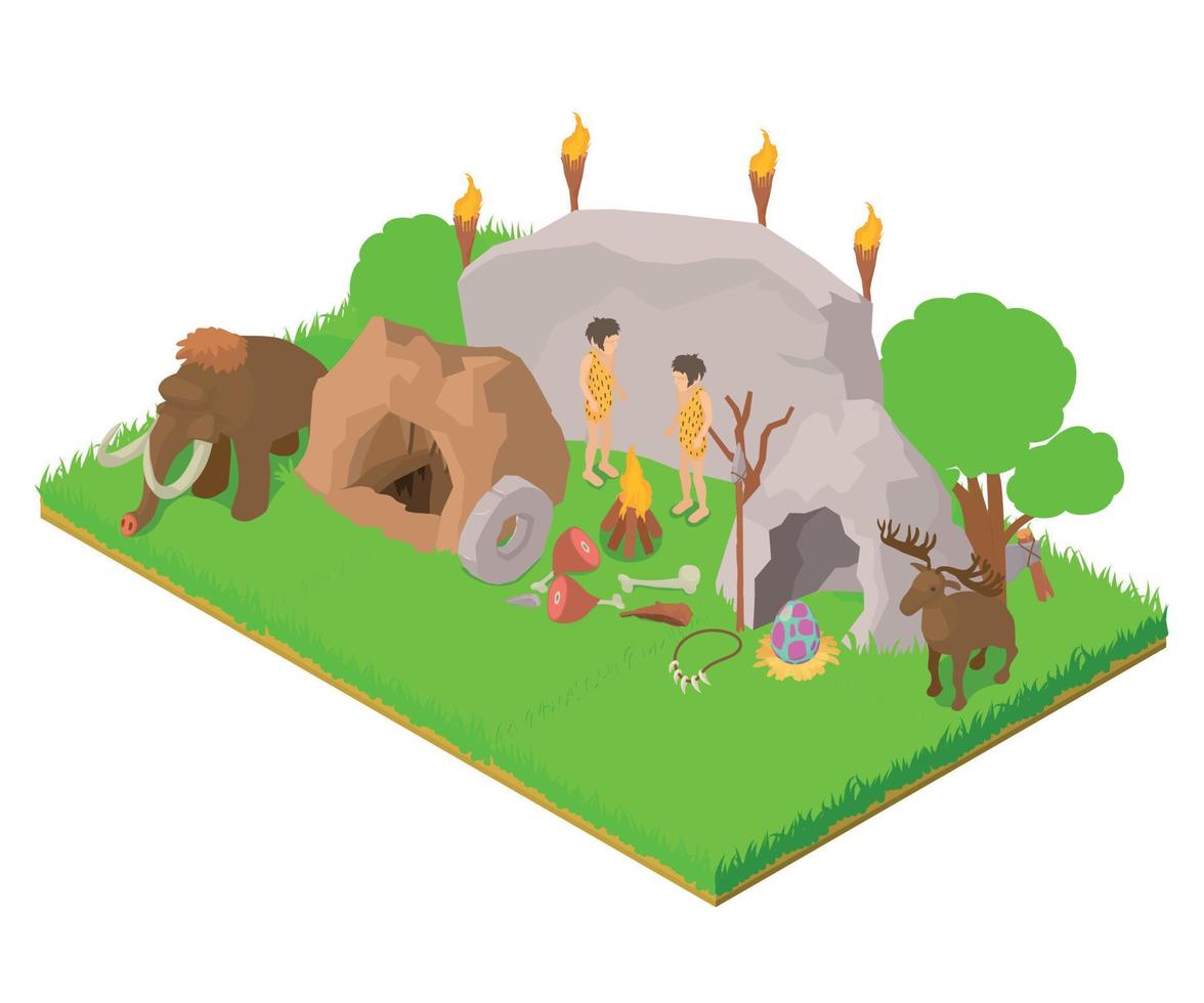 History age concept banner, isometric style vector