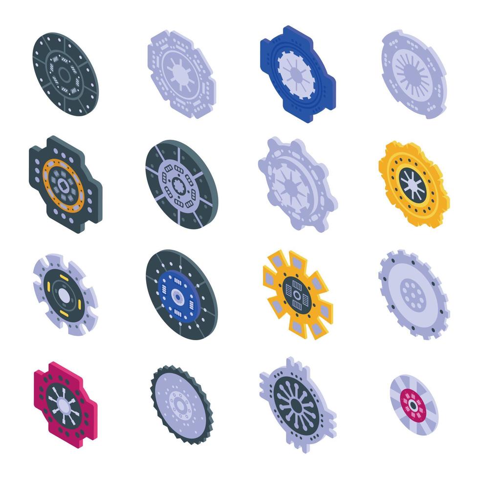 Clutch icons set, isometric style vector