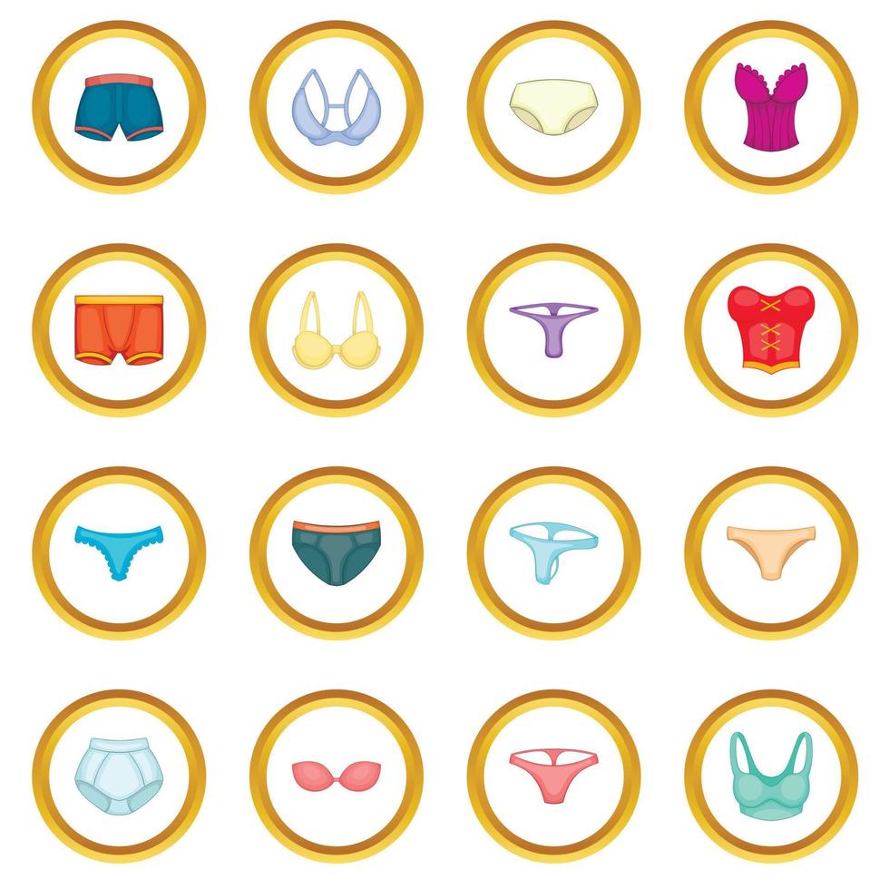 Underwear icons circle vector