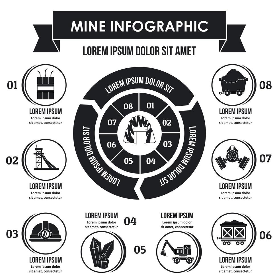 concepto infográfico mío, estilo simple vector