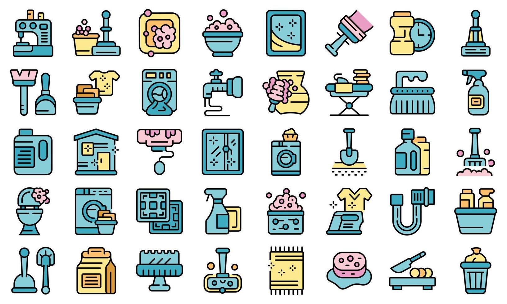 Household occupations icons set vector flat